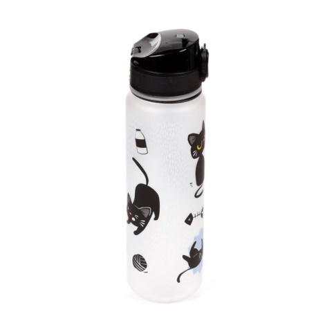Lucky the Black Cat Pop Top 600ml Shatterproof Bottle - butelka