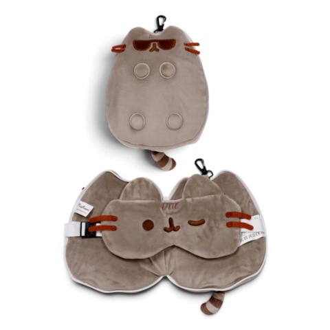 PKCUSH434 Pusheen with Sunglasses Shaped Travel PillowEye Mask