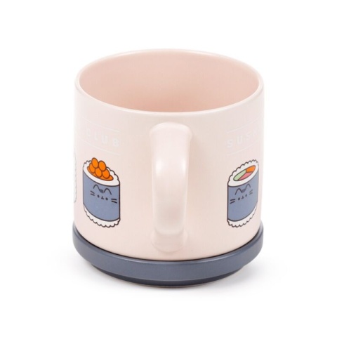 Zestaw porcelanowy kubek z pokrywką - Pusheen Sushi Lover