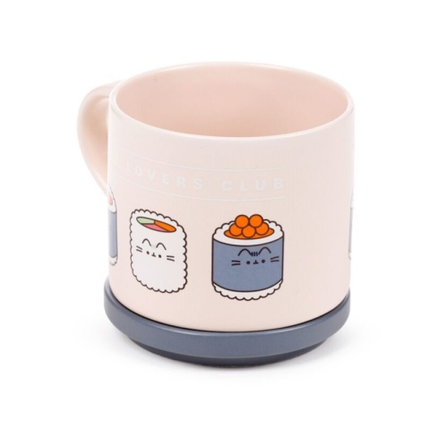 Zestaw porcelanowy kubek z pokrywką - Pusheen Sushi Lover