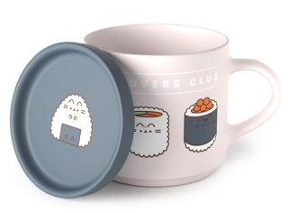 Zestaw porcelanowy kubek z pokrywką - Pusheen Sushi Lover
