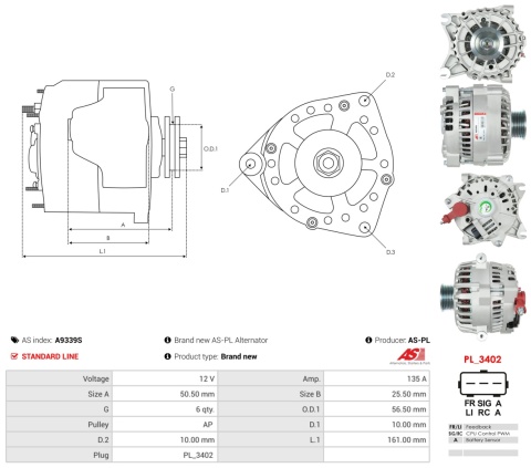A9339S Nowy alternator FORD Crown Victora LINCOLN Town Car 4.6