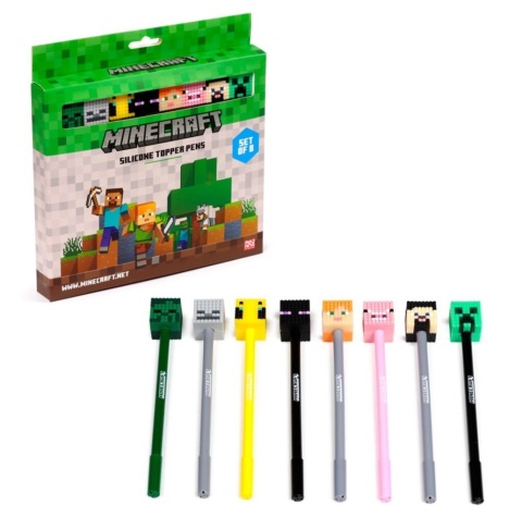 Cienkopis z silikonową nakładką - zestaw 8 szt. - Minecraft
