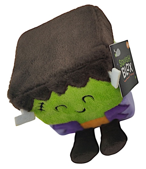 Pluszowa zabawka Squish Box Spooky Zielony Pozszywany Potwór 10x10x10cm