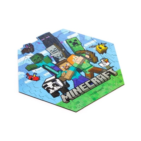 Puzzle drewniane 130 elementów - Minecraft Creeper