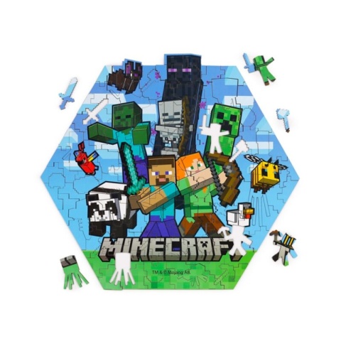 Puzzle drewniane 130 elementów - Minecraft Creeper