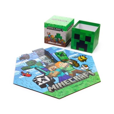 Puzzle drewniane 130 elementów - Minecraft Creeper