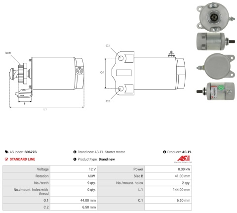 S9627S Nowy rozrusznik HONDA TRX350 Rancher 329cc 2000-2006