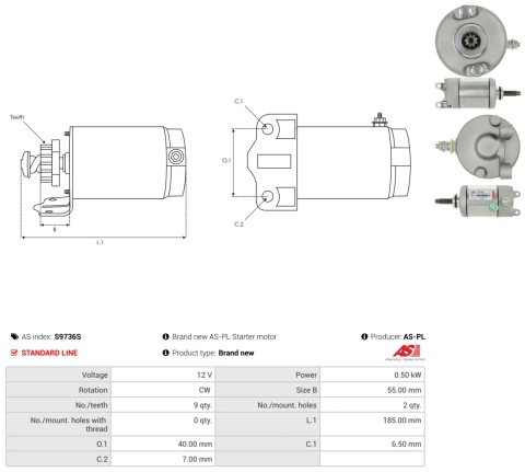 S9736S Nowy rozrusznik do HONDA TRX400EX 397cc rocznik 1999-2008