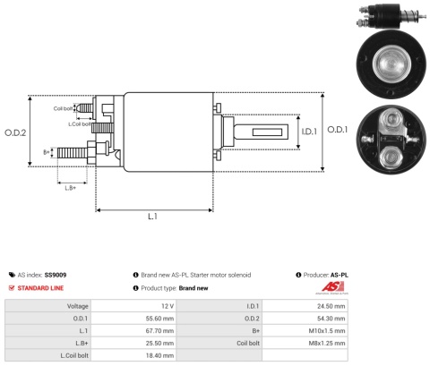 SS9009 Nowy elektromagnes rozrusznika Magneton do Daewoo Lublin Belarus Perkins