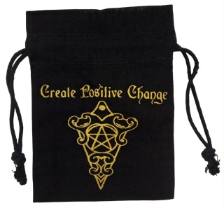 Sakiewka Czarna ze Złotym Nadrukiem 10x12cm Create Positive Change