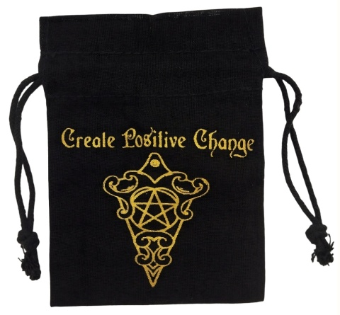 Sakiewka Czarna ze Złotym Nadrukiem 10x12cm Create Positive Change