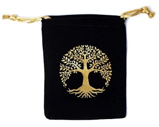 Velvet bag Tree of Life aksamitna sakiewka woreczek 10x11cm