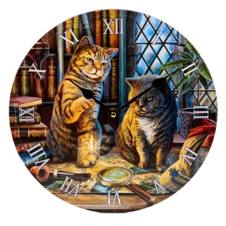 Zegar ścienny Lisa Parker - Z dwoma kotami