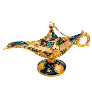 Dekoracyjna Lampa Alladyna Metalowa Granatowo-Złota 12cm - orientalna magia