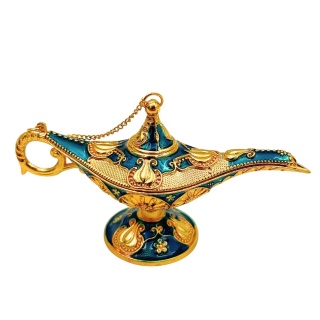 Dekoracyjna Lampa Alladyna Metalowa Granatowo-Złota 12cm - orientalna magia