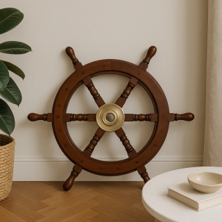 Drewniane koło sterowe - 45 cm prezent dla żeglarza