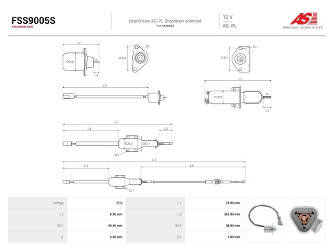 FSS9005S Cewka gaszenia SA-4564-12 SA-4817-12 SA-4920-12 129486-77952
