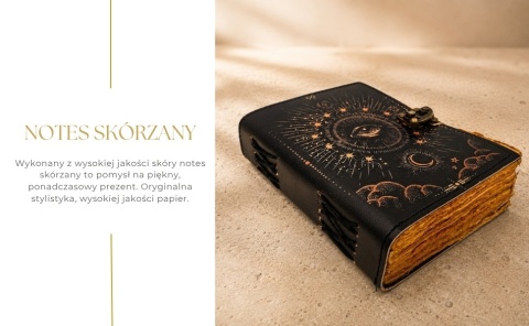 Notes Skórzany Retro - Wszechwidzące Oko - 200 Stron ze Skóry Koziej