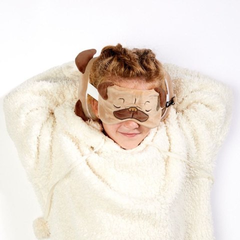 Relaxeazzz Mops poduszka podróżna + maseczka maskotka