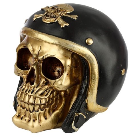 Skull Złota Czaszka w hełmie motocyklisty 12cm