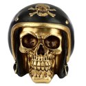 Skull Złota Czaszka w hełmie motocyklisty 12cm