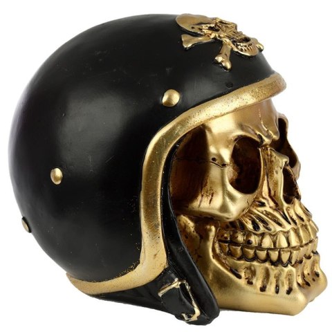 Skull Złota Czaszka w hełmie motocyklisty 12cm