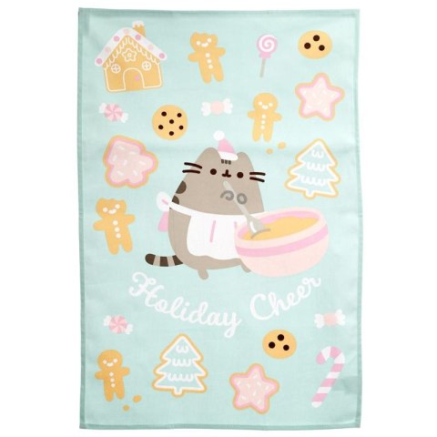 Świąteczna ściereczka kuchenna z bawełny Świąteczny Wesoły Pusheen Kot