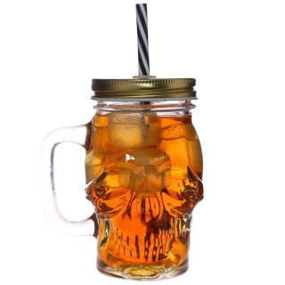 Szklanka Słoik z rurką Czaszka czacha Skull 400ml
