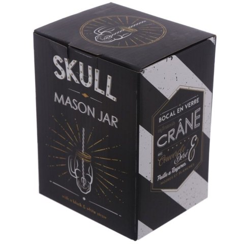 Szklanka Słoik z rurką Czaszka czacha Skull 400ml